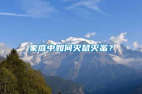 家庭中如何滅鼠滅蚤？