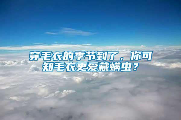 穿毛衣的季節(jié)到了，你可知毛衣更愛(ài)藏螨蟲(chóng)？