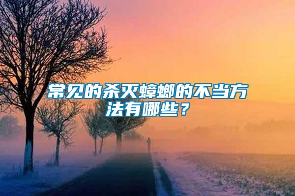 常見的殺滅蟑螂的不當(dāng)方法有哪些？