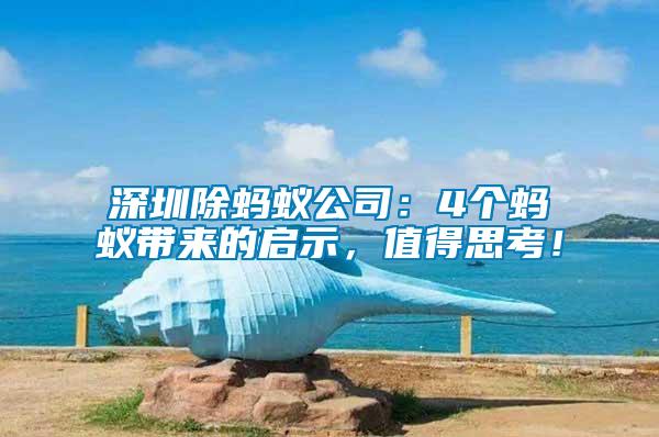 深圳除螞蟻公司：4個螞蟻帶來的啟示，值得思考！