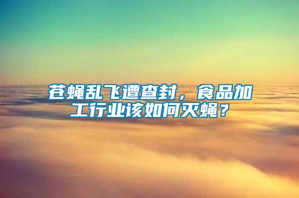 蒼蠅亂飛遭查封，食品加工行業(yè)該如何滅蠅？