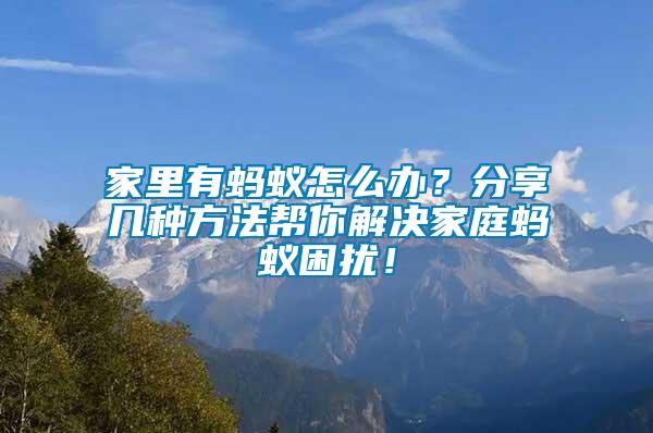 家里有螞蟻怎么辦？分享幾種方法幫你解決家庭螞蟻困擾！