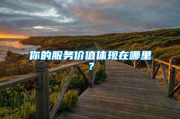 你的服務價值體現在哪里？