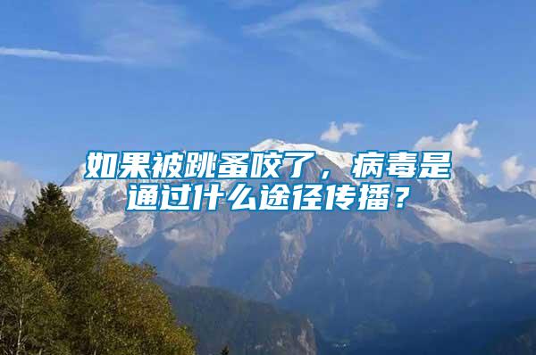 如果被跳蚤咬了，病毒是通過什么途徑傳播？