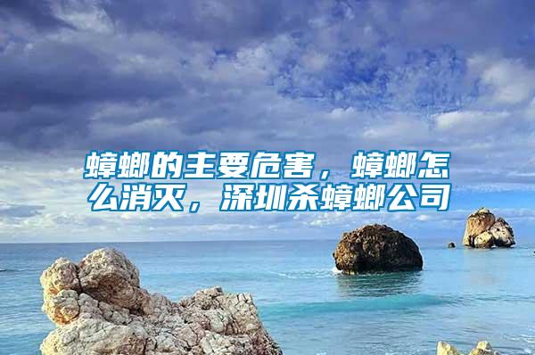 蟑螂的主要危害，蟑螂怎么消滅，深圳殺蟑螂公司