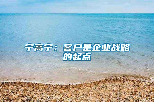 寧高寧：客戶(hù)是企業(yè)戰(zhàn)略的起點(diǎn)