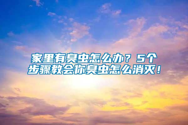 家里有臭蟲怎么辦？5個步驟教會你臭蟲怎么消滅！