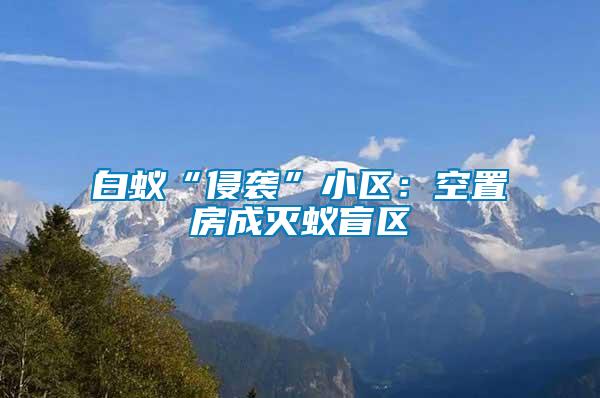 白蟻“侵襲”小區：空置房成滅蟻盲區
