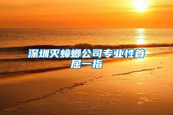 深圳滅蟑螂公司專業性首屈一指