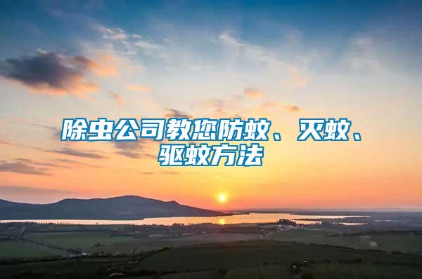 除蟲公司教您防蚊、滅蚊、驅(qū)蚊方法