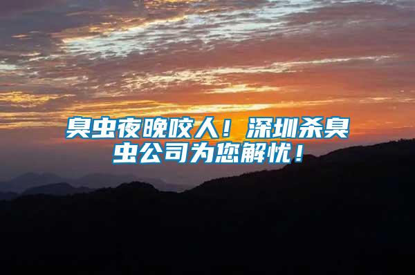 臭蟲夜晚咬人！深圳殺臭蟲公司為您解憂！