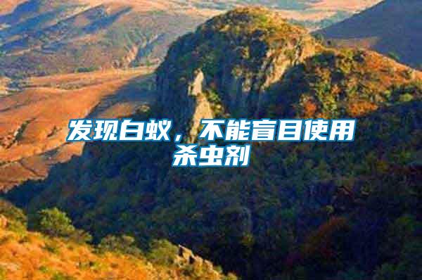 發現白蟻，不能盲目使用殺蟲劑