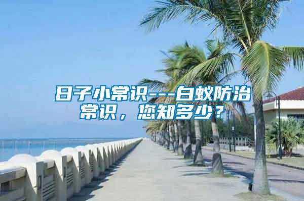 日子小常識---白蟻防治常識，您知多少？