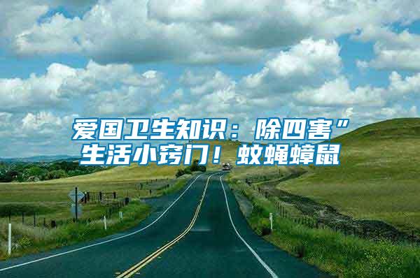 愛國衛生知識：除四害”生活小竅門！蚊蠅蟑鼠