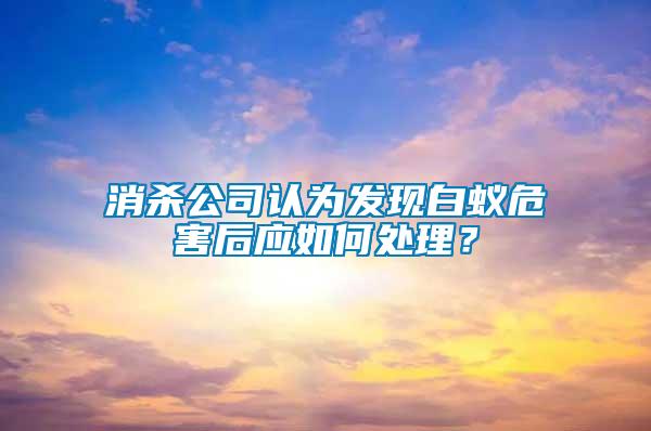 消殺公司認為發現白蟻危害后應如何處理？