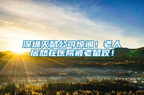 深圳滅鼠公司驚聞！老人居然在醫院被老鼠咬！