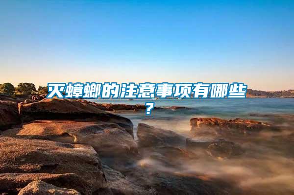 滅蟑螂的注意事項有哪些？