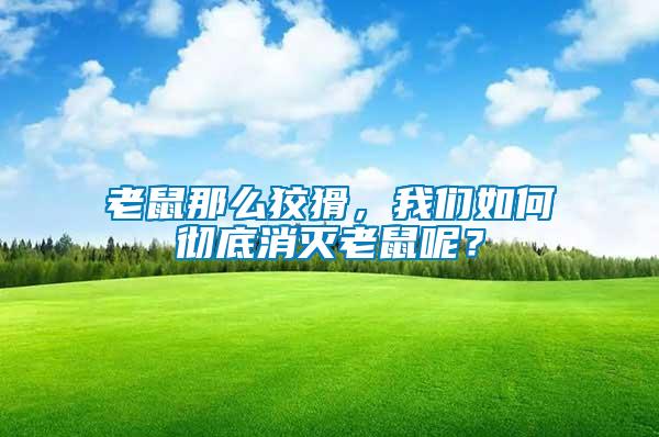 老鼠那么狡猾，我們如何徹底消滅老鼠呢？