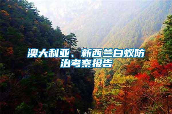 澳大利亞、新西蘭白蟻防治考察報告