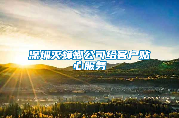 深圳滅蟑螂公司給客戶貼心服務