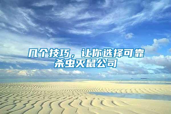 幾個技巧，讓你選擇可靠殺蟲滅鼠公司