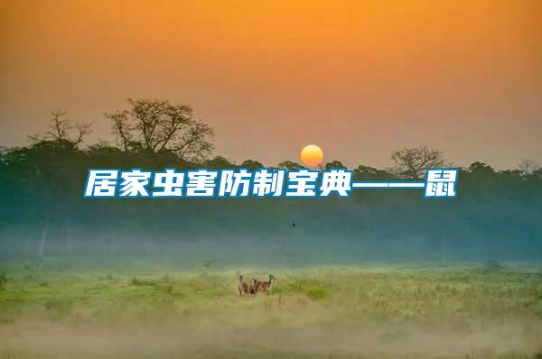 居家蟲(chóng)害防制寶典——鼠