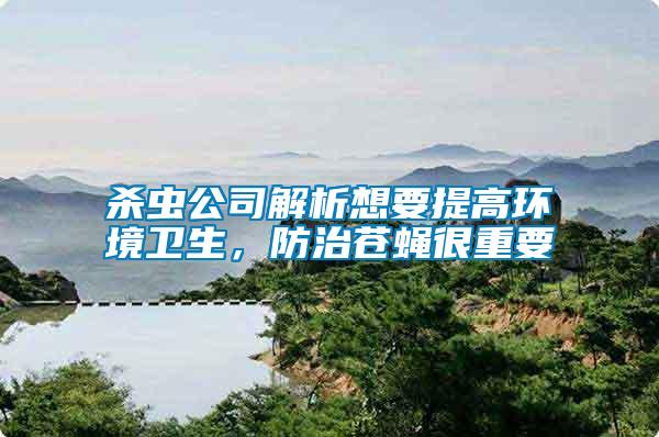 殺蟲公司解析想要提高環境衛生，防治蒼蠅很重要