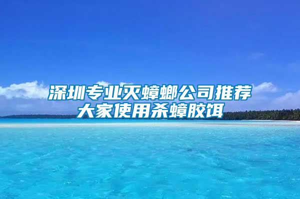 深圳專業滅蟑螂公司推薦大家使用殺蟑膠餌