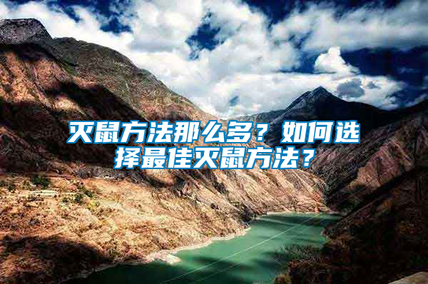 滅鼠方法那么多？如何選擇最佳滅鼠方法？